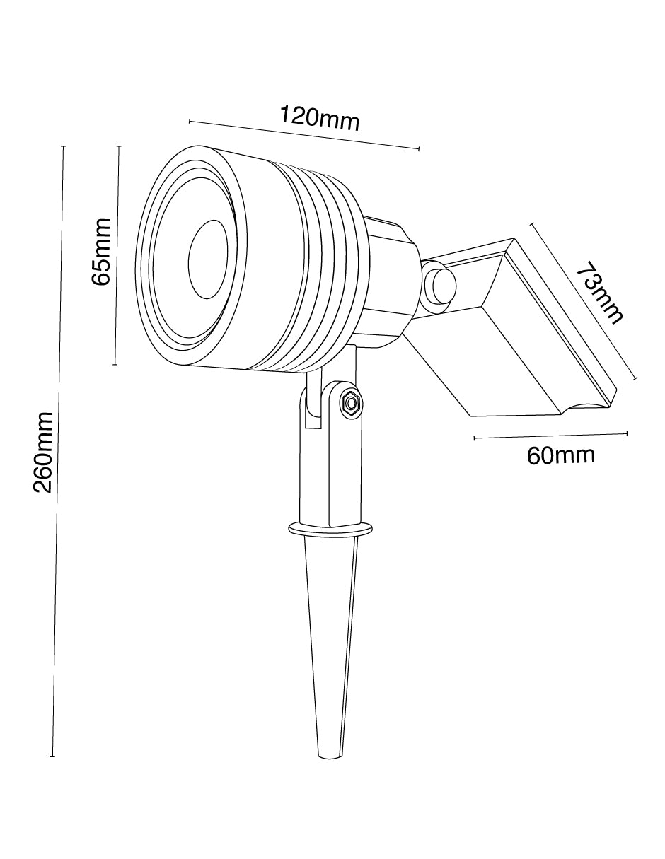 ESTACA SOLAR RGB PARA JARDÍN 3.7V IP65