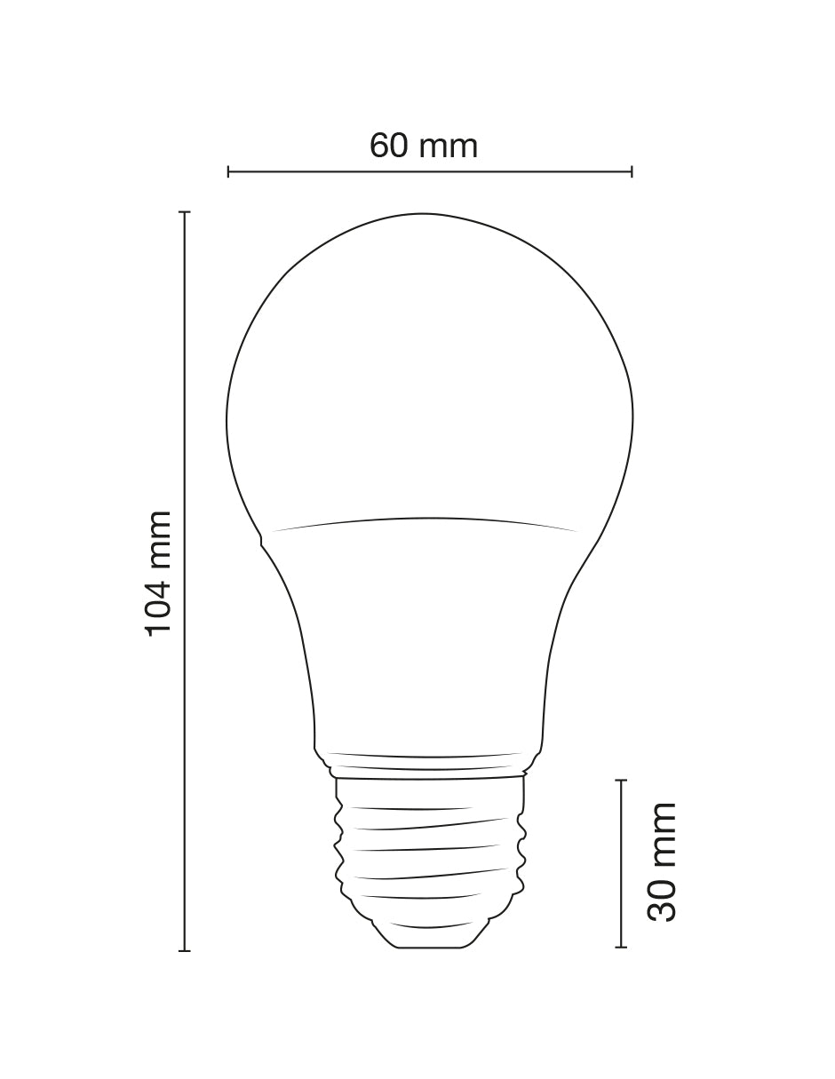 Lámpara LED Atenuable A60 9W 3000K 127V