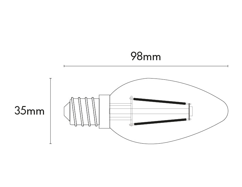 LÁMPARA LED VINTAGE VELA 4W 2500K BASE E12 ATENUABLE